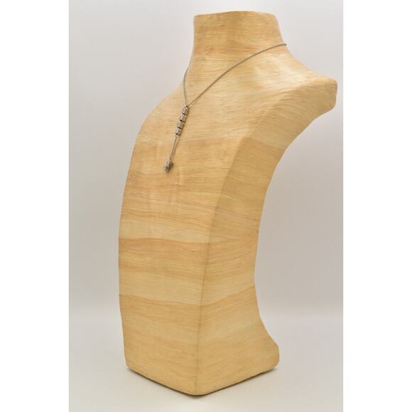 Christian Dior Vintage Block Logo Necklace Pendant Tassel CD Silver Signed BinBJ - Picture 9 of 12